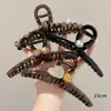 Grampo de Cabelo Elegante de Acrílico Formato Tubarão Grande Pegador para Mulheres com Acessórios de Cabelo de Luxo Adequado para Volume de Cabelo na Parte de Trás da Cabeça
