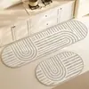 Alfombrilla Ovalada para Piso de Cocina Estilo Wabi-sabi Alfombrilla de Piso de Lodo Diatomeas Alfombrilla Absorbente de Agua para el Hogar Secado Rápido Fácil de Limpiar Alfombrilla para Pies de Cocina