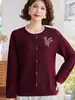 [100% Lyocell] Suéter de punto de otoño para madres, conjunto base elegante y versátil para mujeres de mediana edad y mayores