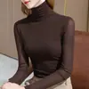 Chaleco de Malla sin Mangas de Cuello Alto Nuevo Otoño 2026 para Mujer, Camiseta Base Ajustada, Fabricante de Tops Rojos