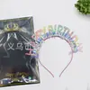 Nueva Diadema de Cumpleaños de Alambre Dorado Brillante Sombrero de Cumpleaños con Letras en Inglés Decoración de Fiesta Atmósfera de Fiesta Tocado para Fotos