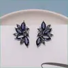 Pendientes de Cristal y Pedrería de Moda Europea y Americana para Mujer, Pendientes de Ala de Aleación Elegantes y Únicos con Pedrería