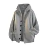 Cardigan de Tricô Cinza de Botão Único Estilo Preguiçoso Masculino e Feminino Roupa Exterior Outono e Inverno Tamanho Grande Gordo Novo Estilo Coreano Tricô Solto