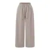 Pantalones Casuales de Terciopelo de Cintura Alta con Cordón para Mujer en Otoño e Invierno, Aspecto Holgado Adelgazante y Pantalones Versátiles de Pierna Recta y Ancha con Caída