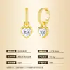 Pendientes de Plata 925, Plata Incrustada con Moissanita en Forma de Corazón, Pendientes Chapados en Oro, Tachuelas Ligeras de Lujo, Regalos al por Mayor en Stock