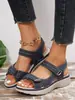 Nuevos zapatos de verano para mujer 2026, orientados a la exportación, talla grande, suela gruesa, sandalias casuales, sandalias de una tira con cierres de velcro