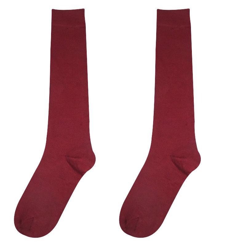 小腿袜-酒红