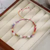 Nuevo Estilo Étnico Chino Pulsera de Abalorios de Colores Flor de Loto de Buena Suerte Joyería de Mano Tejida Ajustable Perla Personalidad Antigua