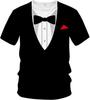 2024 Cross Border Tuxedo T-shirt Terno de smoking masculino e gravata Camiseta Presente Camiseta