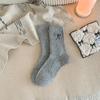Calcetines de Media Caña para Mujer de Otoño e Invierno, Calcetines de Cachemira Cálidos Engrosados, Calcetines de Lana, Calcetines de Mujer con Flores a la Moda, Calcetines Zhuji
