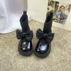 Botas Meia-Calça para Meninas, Outono e Inverno, Sola Grossa, Estilo Britânico, Fivela com Strass, Botas Curtas Infantis, Botas Chelsea com Lã Adicionada, Botas Chelsea Infantis