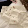 Braguitas de mujer de algodón puro con lazo y entrepierna extendida, estilo crema [10A antibacteriano]