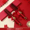 Peine de Boda Rojo con Cojín de Aire Peine para Novia Dote Espejo de Boda Caja de Regalo Set de Artículos de Boda