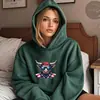 Sudadera con capucha Talla Europea Adecuada para Temuwish Amazon Personalizada Cabeza de Vaca Moda Negro Morado Rojo