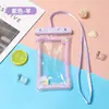 Bolsa Impermeable para Teléfono Móvil, Sellada, Compatible con Pantalla Táctil, Adecuada para Nadar, Fotografía Submarina, Buceo, Rafting, con Airbag, Correa para el Cuello, Funda de Teléfono Móvil de Dibujos Animados