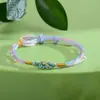 Pulseira de Corda de Mil Fios com Nó Flor de Pessegueiro, Cordão da Longevidade, Pulseira de Corda Colorida do Festival do Barco-Dragão, Joia de Mão para Casal com Fio Colorido e Pérola Artificial