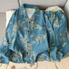 Pijama de Algodón Nube para Hombre, Primavera y Otoño, Manga Larga, Pantalón Largo, Cárdigan, Estilo Coreano Estampado, Ropa Exterior Juvenil, Conjunto para el Hogar