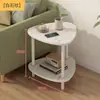 Mesa auxiliar redonda pequeña para sofá, mueble sencillo para sala de estar, mesa pequeña para sofá, mesita de noche para dormitorio, estante de almacenamiento de doble capa