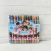 Grupo de Niñas Hunter Crayones Giratorios Grupo de Chicas K-Pop Grupo de Chicos Pasteles al Óleo de 12 Colores Bolígrafos Cortos de Dibujo