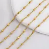 Aço Inoxidável 304 Banhado a Ouro 18K Série Geométrica Cubo de Açúcar Corrente Tubular Redonda Colar Pulseira Corrente de Pingente Corrente Fina Acessórios