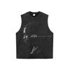Camiseta de hiphop transfronteriza Retro Estampada de Media Manga Marca de Moda Urbana Americana Casual Suelta para Pareja de Manga Corta para Hombre y Mujer