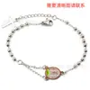 (Pulseira com Pingente de Cruz 3m) Pulseira Cruzada de Aço Inoxidável com Contas de 3mm Exportação Gravada