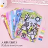 Juguete Educativo Dibujos Animados Tamaño Mediano Pintura con Arena Jardín de Infancia Materiales de Manualidades DIY para Niños con Arena de Seis Colores del Fabricante