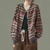 Cárdigan Casual Artístico Versátil de Corte Holgado para Mujer, Chaqueta Corta de Algodón y Lino