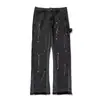 Marca de moda de comércio exterior transfronteiriço Gallery dept jeans retro desgastado com respingos de tinta high street calça de perna reta perna larga masculino