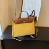 Bolso de Mano con Costuras de Lona, Gran Capacidad, Bolso de Hombro de Moda, Diario Casual, Elegante Bolso Cruzado, Bolso para Mujer de Comercio Exterior de Lujo Ligero