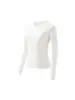 Camiseta Feminina de Cor Sólida com Gola Redonda e Manga Longa, Top Elástico Clássico Simples para Outono, Básico Versátil Emagrecedor