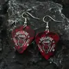 Historia Extraña Pendientes Pecto Guitarra Forma de Corazón Celuloide Acrílico Plano Eddie Mismo Comercio Exterior Amazon