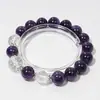 [Vinho Tinto Francês] Pulseira de cristal natural uruguaio de alta qualidade para mulheres, pulseira branca de cristal branco, pulseira da moda, atacado