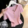 Camiseta de Manga Corta Versátil Estilo Coreano Reductora de Edad Temperamento Tejido Delgado Verano 2026 Artículo Popular Pequeño