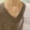 Colar Popular de Concha com Zircônia Dourada do Xiaohongshu para Mulheres, Retro Luxo Leve, Versátil, Fashion, Único, Design de Nicho