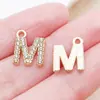 Kc Ponto Dourado Diamante 26 Letras Inglesas Liga de Zinco Pingente DIY Brincos Artesanais Pulseira Colar Acessórios de Joia