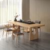Mesa de té de madera maciza de estilo chino, sencilla, para oficina, negociación comercial, mesa de té de color tronco, mesa de té y silla para apartamento pequeño.