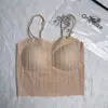 Camisola de Encaje para Mujer con Copas Integradas, Top Camisola, Sujetador Integrado con Hermoso Diseño en la Espalda