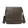 Bolsa de Hombro para Hombre Retro de Moda Nueva de Cuero Genuino Transfronteriza Gran Capacidad Tipo Solapa Bolso Cruzado para Hombre Piel de Vaca de Primera Capa