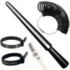 Juego de 4 piezas medidor de anillos de plástico juego UKUS anillo de plástico palo de belleza anillo de belleza negro blanco regla de belleza