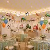 Banner de cumpleaños temático de animales de granja transfronterizo, pancarta de fiesta estilo pastoral, decoraciones colgantes en espiral, adornos para pasteles y decoraciones de mesa