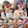Nuevas gafas de sol de moda para proteger del sol, gafas infantiles con forma de corazón, bonitas gafas de sol de moda estilo dibujos animados, transfronterizas europeas y americanas