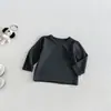 Ropa interior básica simple para bebé, chaleco de lana con dibujos, conjunto de tres piezas para bebé de otoño: pantalones a cuadros holgados de pierna ancha