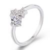 Deseo nueva joyería creativa elegante plateada simple anillo de estrella de cinco puntas Joker micro incrustación de circonita joyería para mujer al por mayor