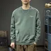 Sudadera con Bolsillo Patchwork Diseño Otoñal para Hombre 2026 Nuevo Estilo Top para Hombre Marca Trendy Americana Estampado Manga Larga Ropa Interior