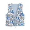 Comércio exterior atacado de roupas femininas outono e inverno 2024 novo estilo europeu e americano moda de rua jaqueta acolchoada de algodão dupla face colete colete