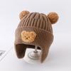 Chapéu de Bebê para Outono e Inverno, Chapéu de Lã Tricotado para Proteger as Orelhas de Crianças, Chapéu Lei Feng para Meninas, Chapéu de Puxar para Bebê, Fofo e com Forro de Fleece
