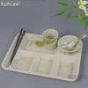 Vajilla de melamina plato tipo porcelana de comida rápida plato con compartimentos para comedor de estudiantes plato de plástico con seis compartimentos vajilla de bambú rica