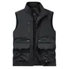 Chaleco para Hombre de Bolsillos Múltiples para Exteriores de Secado Rápido Nuevo Primavera y Otoño Casual Transpirable Delgado Chaleco de Pesca Gilet