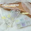 Joias para nail art atacado 6 grades strass misto diamante cor AB luz celestial diamante de fundo chato branco super flash vidro cor mágica